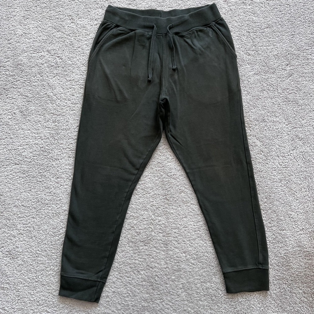 All Saints Aven Sweatpants Mens Large Green Fleece Joggers Drawstring Cotton